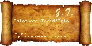 Galambosi Teodózia névjegykártya